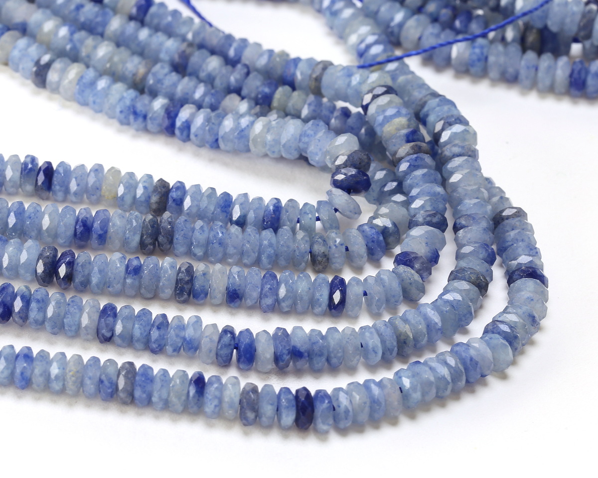 Blue Aventurine Faceted Spacer Rondelle 2x5mm