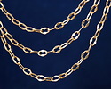 Satin Hamilton Gold (plated) Half Flat Delicate Cable Chain, 50m Spool