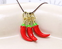 Chili Pepper Enamel w/ Gold Finish Charm 7x17.5mm