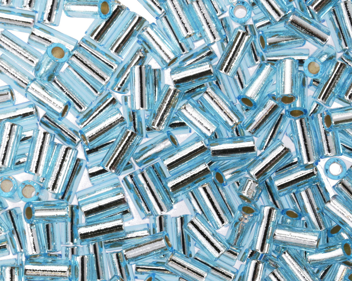 Miyuki Silver Lined Aqua Bugle Bead 3mm