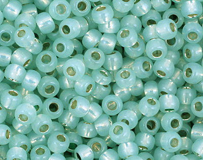 TOHO Milky Light Peridot (with Silver Lining) Round 11/0 Seed Bead