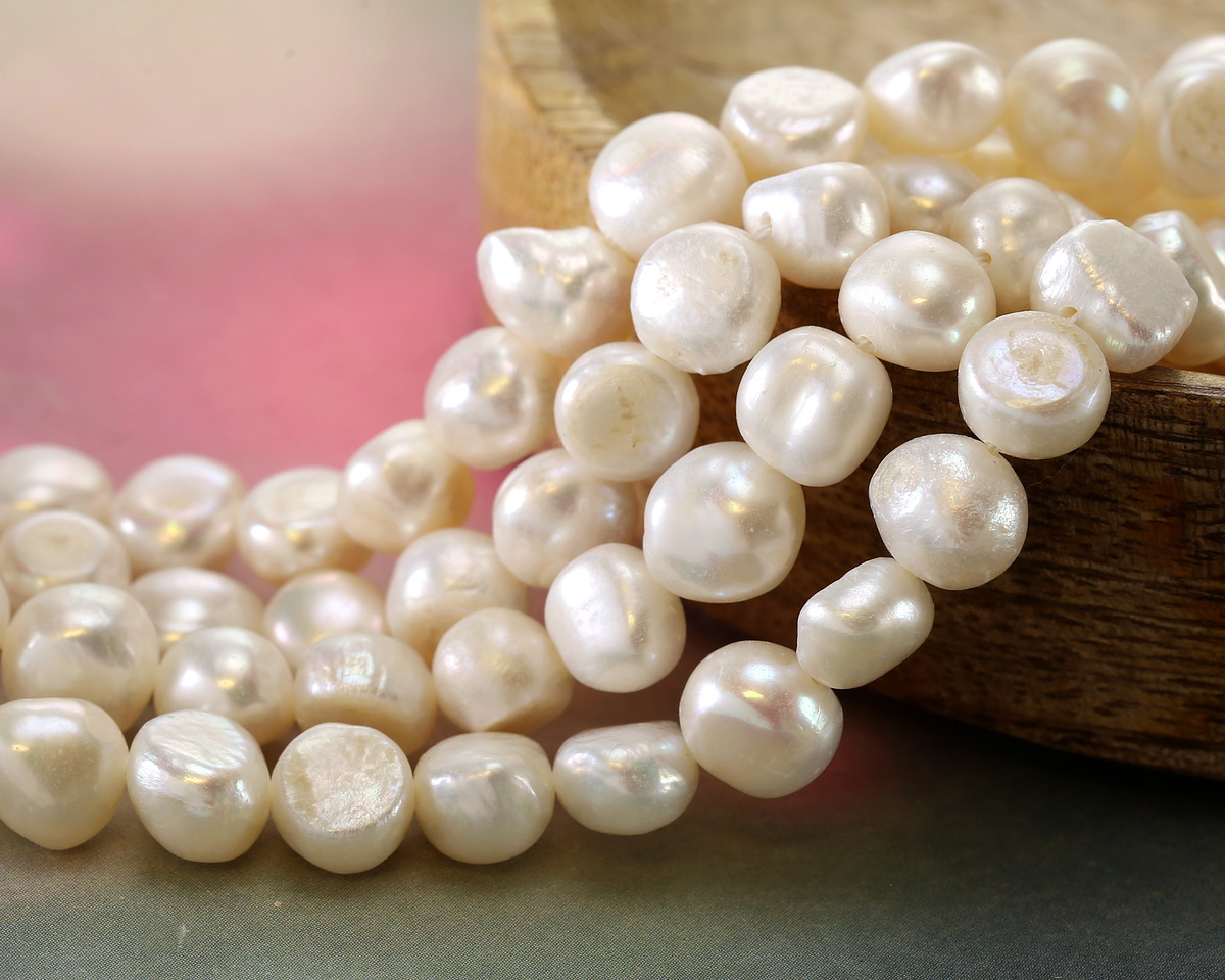 Pearly White Potato Freshwater Pearl 8-10mm