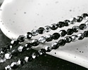 Czech Glass Jet 1/2 Silver Fire Polished Round 4mm