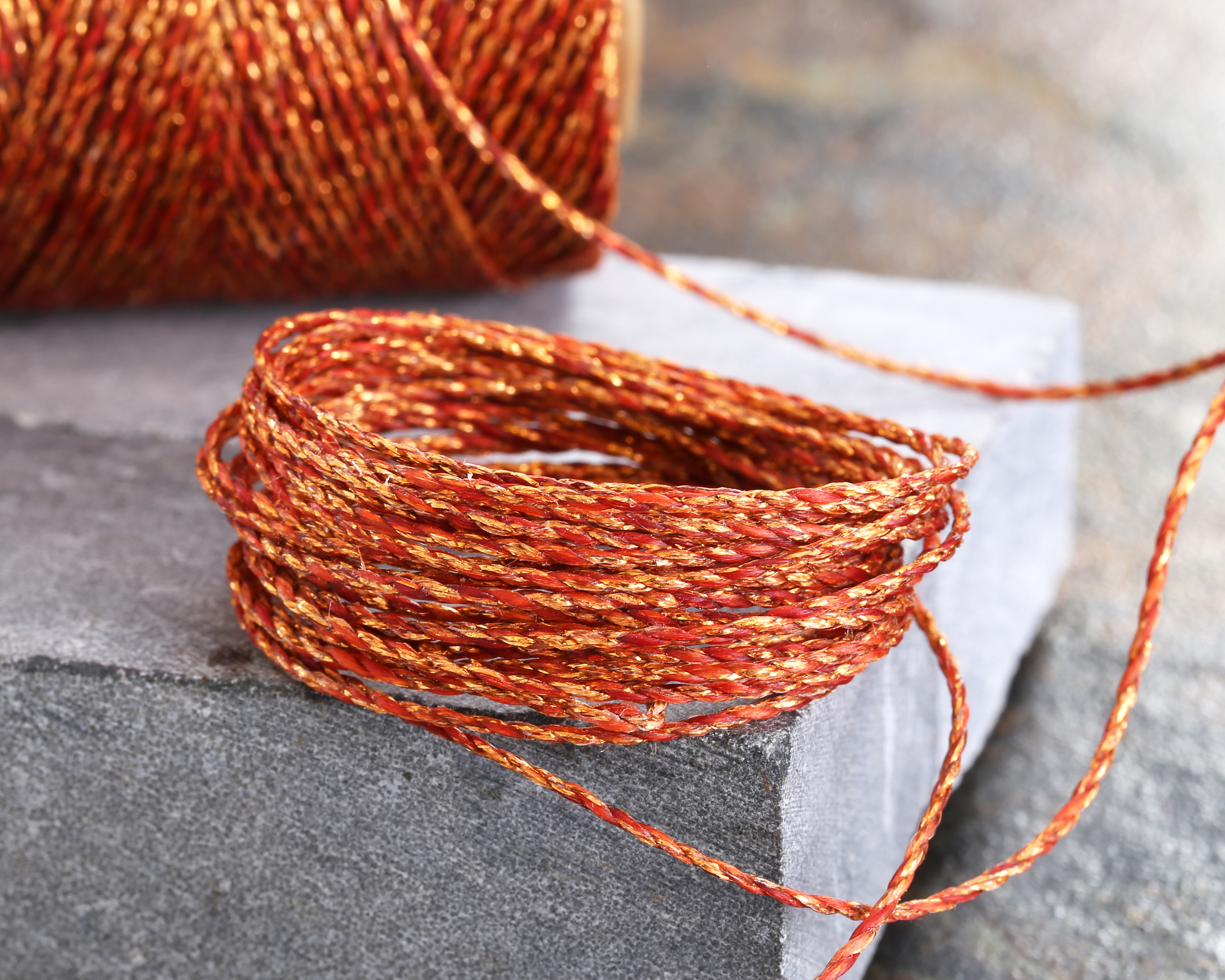 Linhasita Metallic Copper (COBRE) Waxed Polyester Cord PE-4 1mm