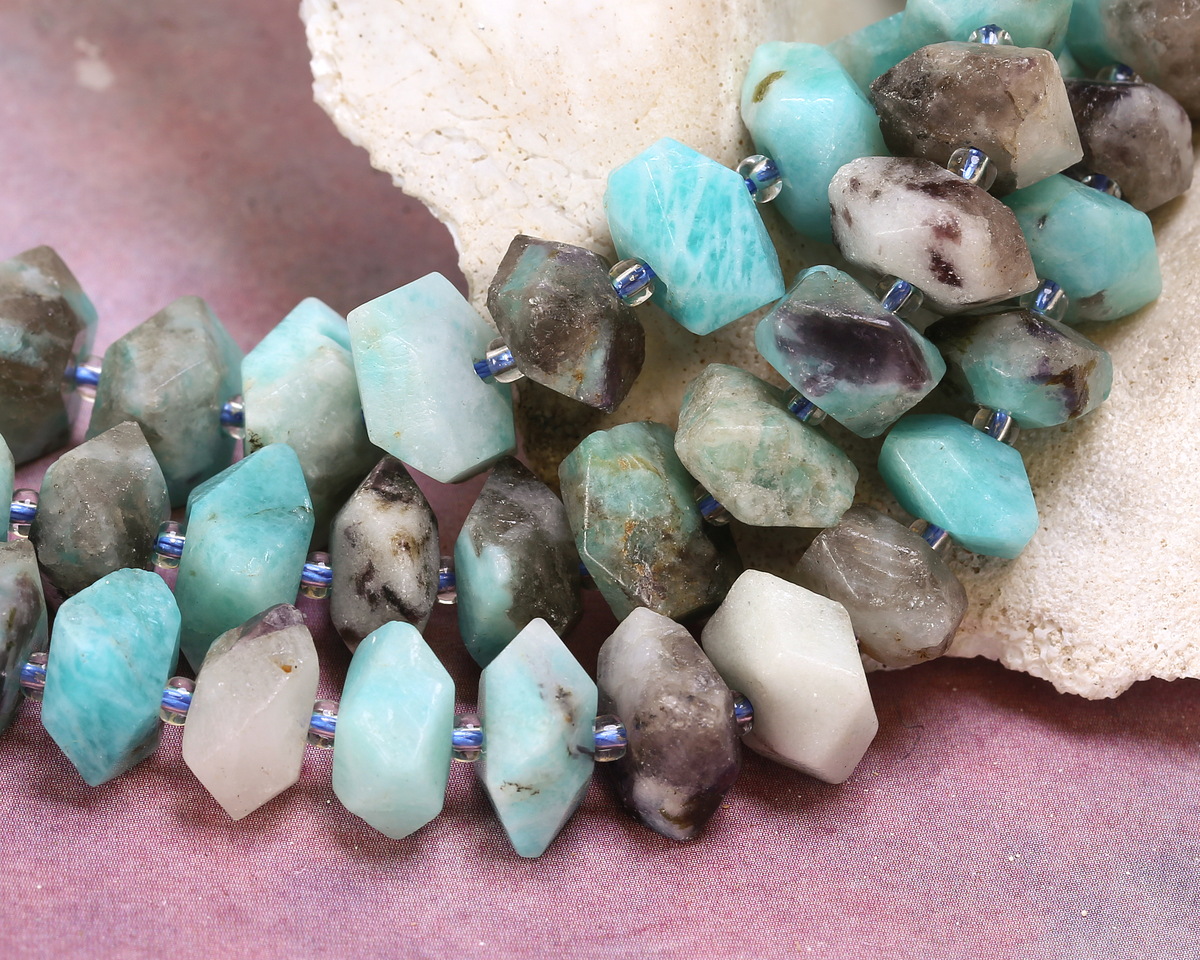 Madagascar Black Amazonite Simple Cut Nugget (Side Drill) 8x12-13mm