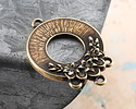TierraCast Antique Brass (plated) Blossom Pendant w/ 3 Loops 25x34mm