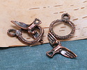 Mykonos Antique Copper (plated) Duality Toggle Clasp 14.5x20mm, 22mm Bar