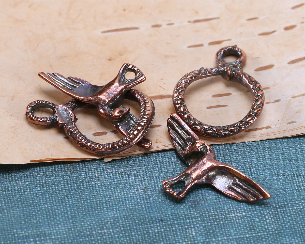 Mykonos Antique Copper (plated) Duality Toggle Clasp 14.5x20mm, 22mm Bar