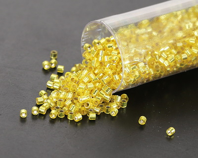 Miyuki Delica Silver Lined Yellow (DBS0145) 15/0 Seed Bead