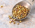Czech Glass Gold AB Fire Polished Round 2mm