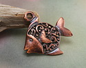 Mykonos Antique Copper (plated) Ornate Fish Focal 30x32mm