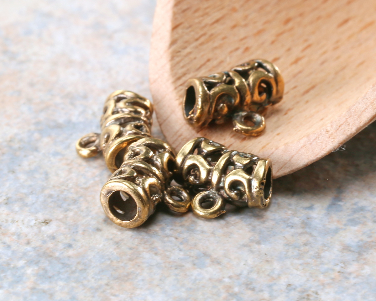 Mykonos Antique Brass (plated) Bali Style Bail Slide 11x9mm