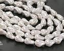 Pearly White Baroque Style Shell Pearl 14x10mm