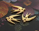 24K Gold (plated) Swallow Button 13.5x11mm