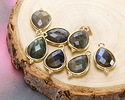 Labradorite w/ Gold Finish Faceted Teardrop Focal 12x21mm