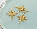 24K Gold (plated) Bethlehem Star Pendant 21x30mm