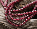 Garnet Faceted Rondelle 3x4mm