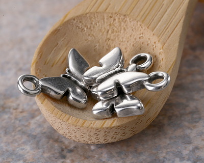 Antique Silver (plated) Mini Butterfly Focal 11x13.5mm