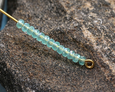 Czech Glass Aquamarine Opal AB Gem Cut Fire Polished Rondelle 2x3mm