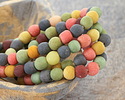 African Glass (Krobo) Recycled Glass Soft Opaque Mix Rounds 8-10mm