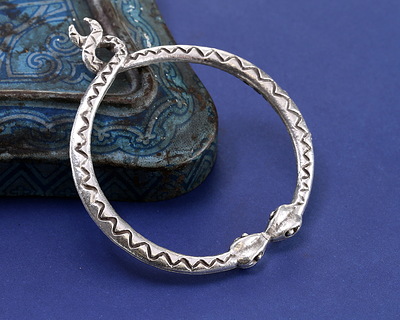 Mykonos Antique Silver (plated) Serpent Ring Focal 50x58mm