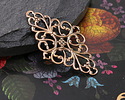 Vintaj Natural Brass Rococo Diamond Filigree Focal 44x26mm