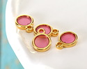 24K Gold (Plated) Transparent Rose Resin Round Focal 8x11mm