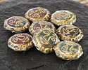 Czech Glass Harvest Opals Picasso Mix w/ Gold Sun Face 18mm