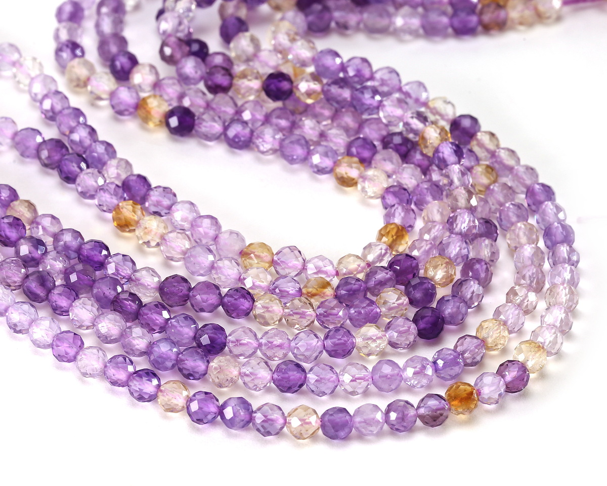 Ametrine (AA) Microfaceted Round 4mm