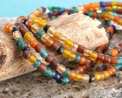 African Glass Matte Multi Seed Bead 3-5mm