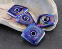 Mykonos Ceramic Iridescent Cobalt Organic Washer 3-4x13-15mm