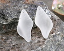 Crystal Beach-Style Glass Conch Shell Pendant 20x39mm