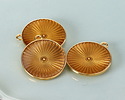 24K Gold (plated) Transparent Golden Enamel Round Radiant Focal 20x23mm