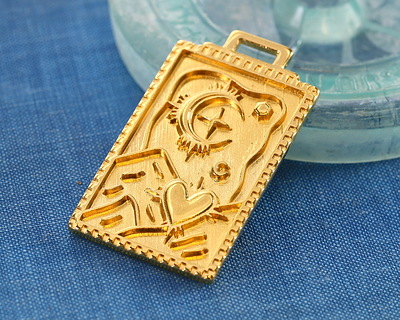 24K Gold (plated) Large Tarot Card Focal 26x46mm