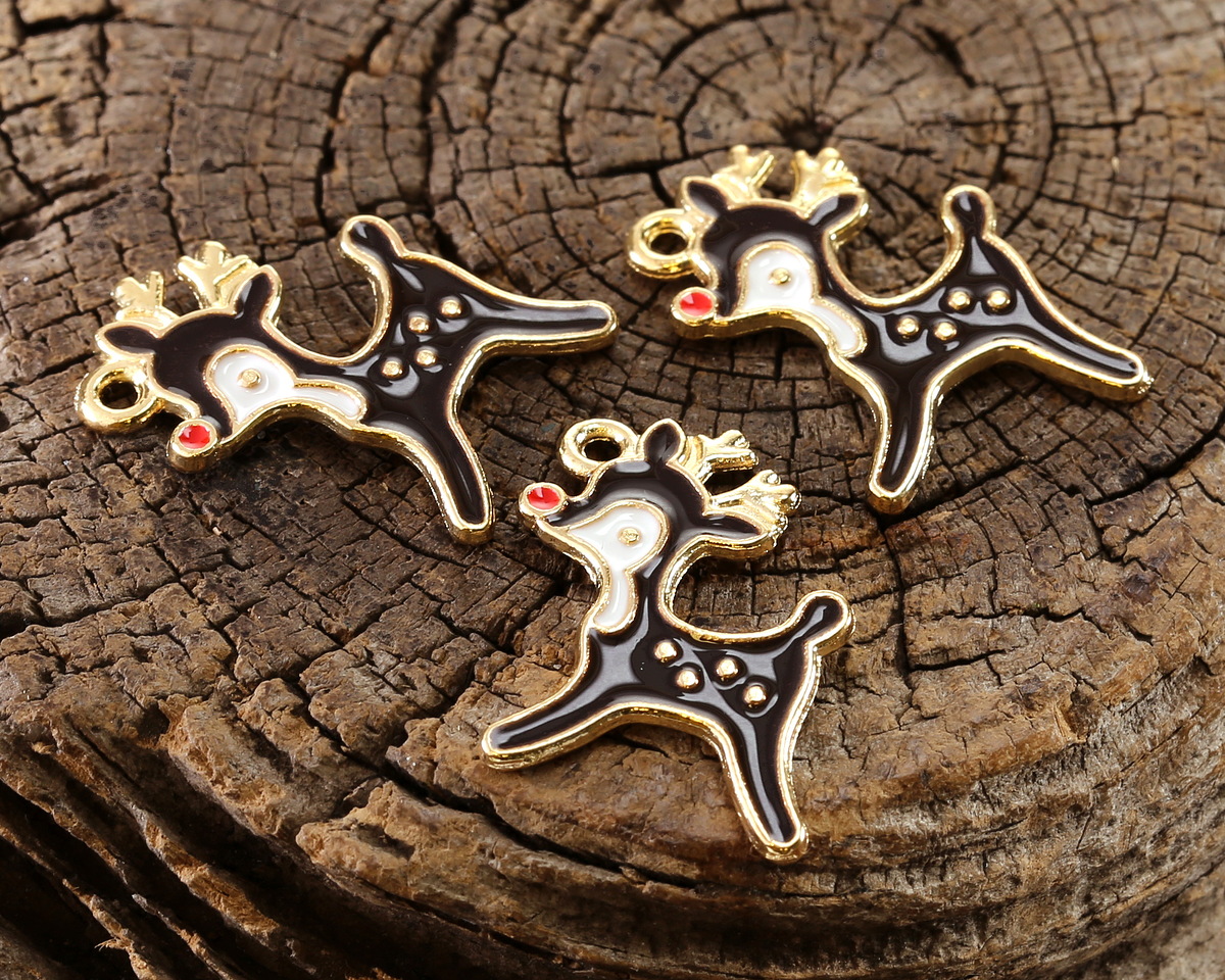 Enamel Rudolph the Reindeer Focal 15x20mm