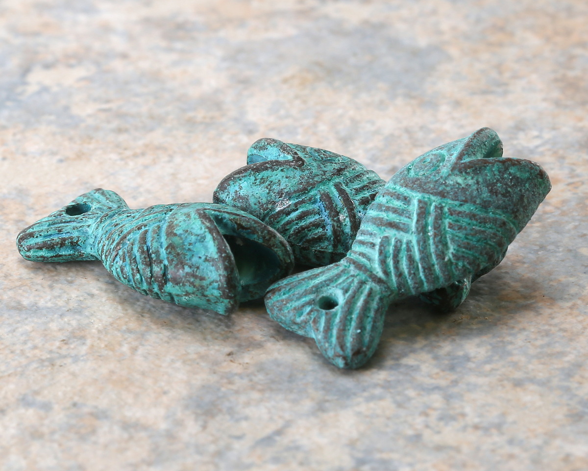 Mykonos Copper (plated) Patina Large Fish Focal 27x14mm
