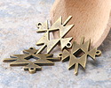 Mykonos Antique Brass (plated) Aztec Pattern Focal Link 25x30mm