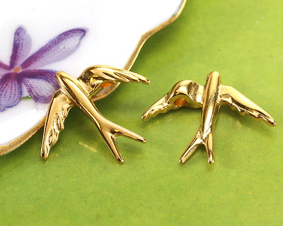 24K Gold (plated) Swallow Focal 15x18mm