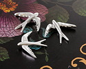 Antique Silver (plated) Swallow Focal 15x18mm