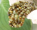 Green Garnet Microfaceted Rondelle 4x6mm