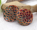 Xaz Raku Flash Flower Medallion Focal 44-46mm
