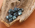Czech Glass Emerald w/ Silver Flecks Pinch Bead 5x4mm
