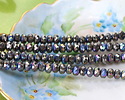 Czech Glass Antique Silver AB Fire Polished Rondelle 3x5mm