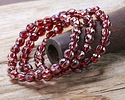 Czech Glass Ruby Red w/ Iris Luster & Copper Wash Faceted Melon 6mm