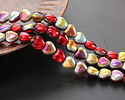 Czech Glass Ruby Red w/ Vitrail Heart 6mm