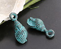 Mykonos Copper (plated) Patina Conch Shell Focal 7x18mm