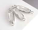 Clear Crystal Elongated Oval Link in Silver Finish Bezel 22x6mm