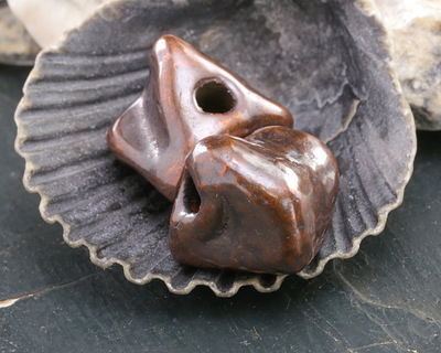 Mykonos Metalized Ceramic Antique Copper Nugget 16-20mm