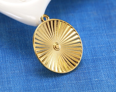 24K Gold (plated) Round Radiant Focal 20x23mm