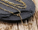 Waterproof 18K Gold PVD Plated Stainless Steel Small Paperclip Chain, 18" Finished w/ 2" extender, 7.9x2.3mm links